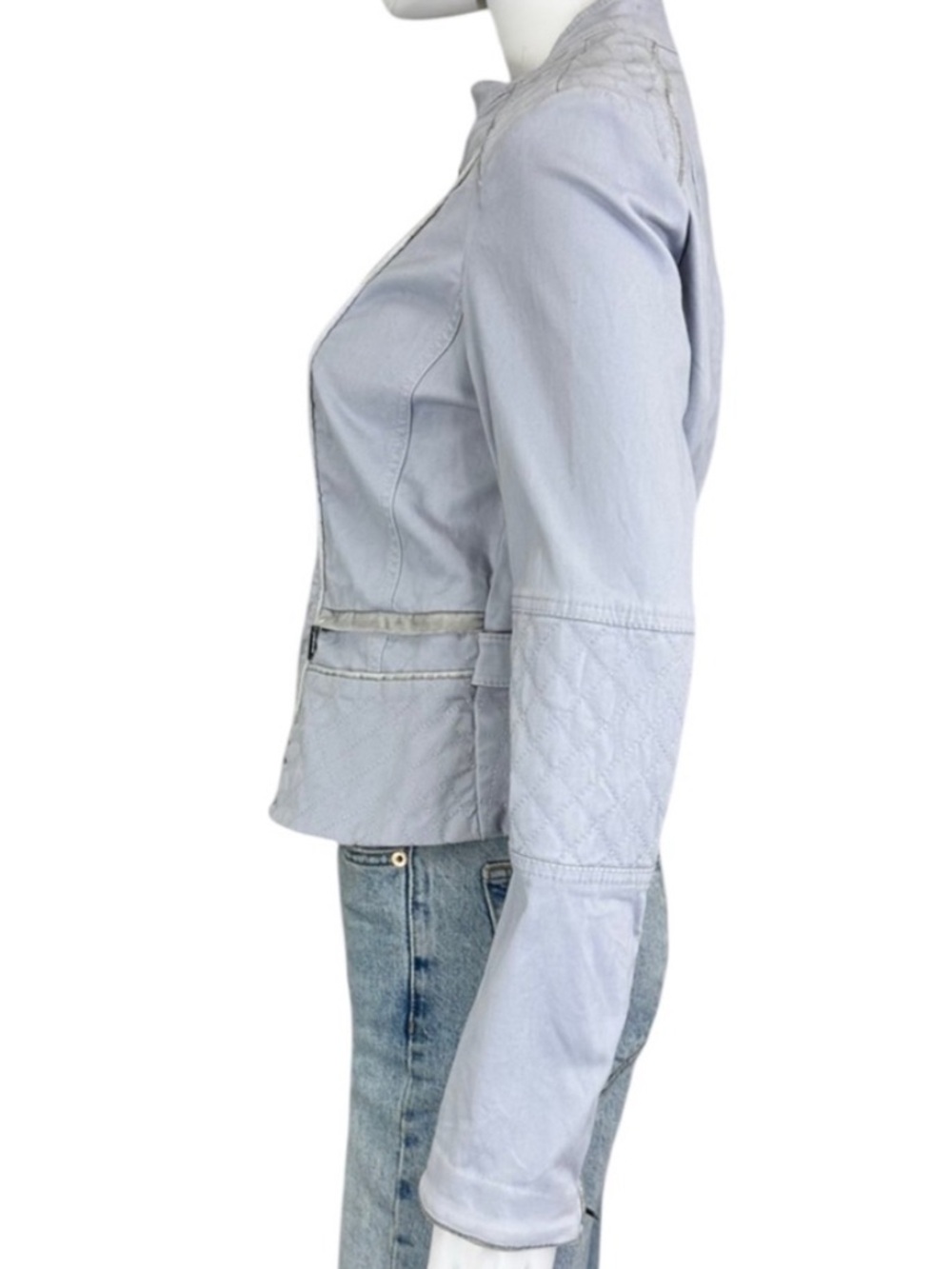 White House Black Market Light Gray Bomber Jacket - Picture 4 of 7